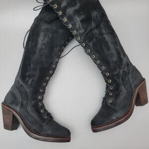 Free People Jeffrey Campbell Women's 8 Joe Suede LaceUp Over the Knee Boot